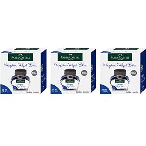 Faber-Castell 205033 Tintenfass Königsblau, 3 Stück je 30 ml, löschbar und auswaschbar Faber-Castell 205033 Tintenfass Königsblau, 3 Stück je 30 ml, löschbar und auswaschbar