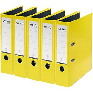 Leitz VON 5er Pack Ordner A4, Karton mit Kunststoffeinband, 80 mm Rückenbreite, Für 600 Blatt, FSC-zertifizierter Karton, Für Schule, Studium & Haushalt, Gelb, 10551015 Leitz VON 5er Pack Ordner A4, Karton mit Kunststoffeinband, 80 mm Rückenbreite, Für 600 Blatt, FSC-zertifizierter Karton, Für Schule, Studium & Haushalt, Gelb, 10551015