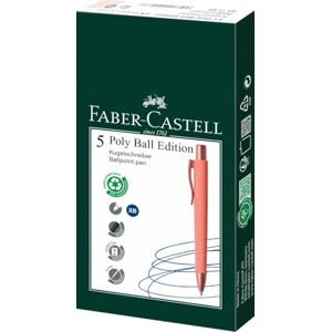 Faber-Castell 241125 Poly Ball Urban Kugelschreiber, 5 Stück, Koralle Faber-Castell 241125 Poly Ball Urban Kugelschreiber, 5 Stück, Koralle