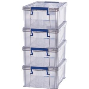 BANKERS BOX ProStore Aufbewahrungsbox mit Deckel 10 Liter aus Plastik (Innenmaße 14 x 34 x 21.5cm), 4 Stück BANKERS BOX ProStore Aufbewahrungsbox mit Deckel 10 Liter aus Plastik (Innenmaße 14 x 34 x 21.5cm), 4 Stück