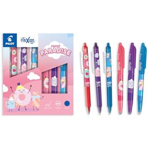 PILOT Sammlerbox 3 FriXion Ball + 3 FriXion Ball Clicker Radierbare Stifte Limited Edition Sweet Paradise Nachfüllbare Türkisblau, Korallenrosa, Violett Blaue Tinte Mittlere Spitze PILOT Sammlerbox 3 FriXion Ball + 3 FriXion Ball Clicker Radierbare Stifte Limited Edition Sweet Paradise Nachfüllbare Türkisblau, Korallenrosa, Violett Blaue Tinte Mittlere Spitze