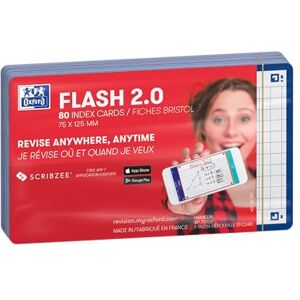 Oxford FLASH 2.0 Karteikarten A7, Lernkarten, 75x125mm, kariert, marine-blau, 80 Stück Oxford FLASH 2.0 Karteikarten A7, Lernkarten, 75x125mm, kariert, marine-blau, 80 Stück