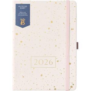 Busy B A5 Wochenplaner 2026 Terminkalender mit To-Do-Listen & Notizseiten Tagebuch aus Kunstleder mit Goldspray-Design Wochenansicht, 3 Steckfächer & Jahresplaner Busy B A5 Wochenplaner 2026 Terminkalender mit To-Do-Listen & Notizseiten Tagebuch aus Kunstleder mit Goldspray-Design Wochenansicht, 3 Steckfächer & Jahresplaner