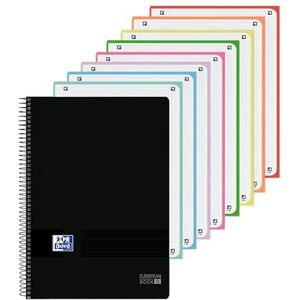 Oxford Notizbuch A4, 5 x 5, Kunststoffeinband, 8 Farbbänder, Mikroperforierte Blätter, Schwarz Oxford Notizbuch A4, 5 x 5, Kunststoffeinband, 8 Farbbänder, Mikroperforierte Blätter, Schwarz