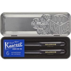 Moleskine x Kaweco Füllfederhalter aus ABS-Kunststoff mit Vergoldeter Feder der Größe M und Kugelschreiber, Nachfüllmine 1,0mm mit Blauer Tinte und 6 Blaue Tintenpatronen Inklusive, Farbe Schwarz Moleskine x Kaweco Füllfederhalter aus ABS-Kunststoff mit Vergoldeter Feder der Größe M und Kugelschreiber, Nachfüllmine 1,0mm mit Blauer Tinte und 6 Blaue Tintenpatronen Inklusive, Farbe Schwarz