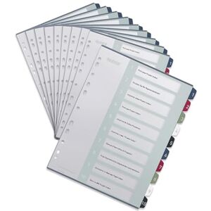 Leitz Register für A4, 10er Pack, PC-beschriftbares Deckblatt und 10 Trennblätter, Taben mit Zahlenaufdruck 1-10, Überbreite, Weiß/Mehrfarbig, PP, Style, 12370000 Leitz Register für A4, 10er Pack, PC-beschriftbares Deckblatt und 10 Trennblätter, Taben mit Zahlenaufdruck 1-10, Überbreite, Weiß/Mehrfarbig, PP, Style, 12370000