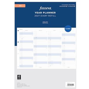 Filofax Kalender A4 Jahresplaner (mehrsprachig)2027 Filofax Kalender A4 Jahresplaner (mehrsprachig)2027