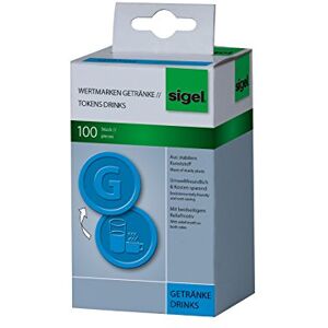 Sigel WM007 Wertmarken Chips / Pfandmarken Getränke, blau, 100 Stück Sigel WM007 Wertmarken Chips / Pfandmarken Getränke, blau, 100 Stück