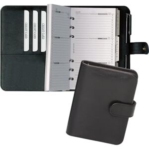 BIND 16501 Systemplaner A6 aus FINEtouch-Lederimitat, schwarzer Timeplaner, Mappe ca. 18,5 x 13 x 3,5 cm, Kalendermappe mit Systemeinlage mit Kalender 1 Woche=2 Seiten, Planer mit Druckverschluss BIND 16501 Systemplaner A6 aus FINEtouch-Lederimitat, schwarzer Timeplaner, Mappe ca. 18,5 x 13 x 3,5 cm, Kalendermappe mit Systemeinlage mit Kalender 1 Woche=2 Seiten, Planer mit Druckverschluss