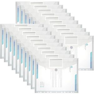 ASelected 20 Stück Dokumententasche A4 Transparent Druckknopf A4 Dokumentenmappe Sammelmappen für Dokumente Organisieren mit Lochrand Klettverschluss und etikettentasche ASelected 20 Stück Dokumententasche A4 Transparent Druckknopf A4 Dokumentenmappe Sammelmappen für Dokumente Organisieren mit Lochrand Klettverschluss und etikettentasche
