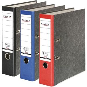 FALKEN 3er Pack Recycling-Ordner Wolkenmarmor, Made in Germany, 8 cm breit DIN A4 farbig sortiert, marmorierter Papierbezug außen, Papierbezug innen, mit aufgeklebtem Rückenschild Blauer Engel FALKEN 3er Pack Recycling-Ordner Wolkenmarmor, Made in Germany, 8 cm breit DIN A4 farbig sortiert, marmorierter Papierbezug außen, Papierbezug innen, mit aufgeklebtem Rückenschild Blauer Engel