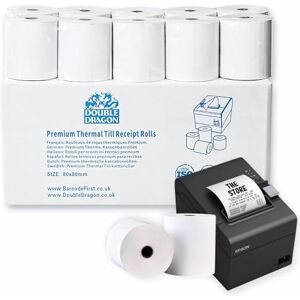 Dragon Premium BPA-freies Thermopapier in hoher Qualität, 80 mm x 80 mm für POS-Bondrucker, umweltfreundlich und wischfest (5er-Pack) Dragon Premium BPA-freies Thermopapier in hoher Qualität, 80 mm x 80 mm für POS-Bondrucker, umweltfreundlich und wischfest (5er-Pack)