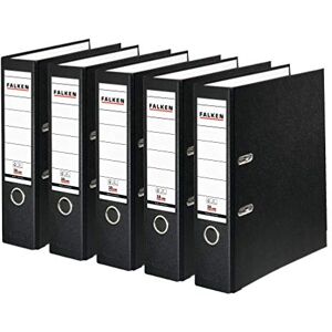 FALKEN Original 5er Pack PP-Color Kunststoff-Ordner. Made in Germany. 8 cm breit DIN A4 schwarz Vegan Ringordner Aktenordner Briefordner Büroordner Plastikordner Schlitzordner FALKEN Original 5er Pack PP-Color Kunststoff-Ordner. Made in Germany. 8 cm breit DIN A4 schwarz Vegan Ringordner Aktenordner Briefordner Büroordner Plastikordner Schlitzordner