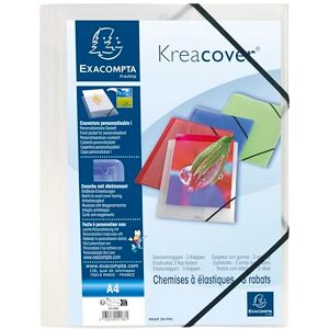 Exacompta 55188E 5er Pack Einschlagmappe KreaCover. Aus Kunststoff DIN A4 mit 2 Gummizügen und 3 Klappen transparent Sammelmappe Dokumentenmappe ideal für Büro und Schule Exacompta 55188E 5er Pack Einschlagmappe KreaCover. Aus Kunststoff DIN A4 mit 2 Gummizügen und 3 Klappen transparent Sammelmappe Dokumentenmappe ideal für Büro und Schule