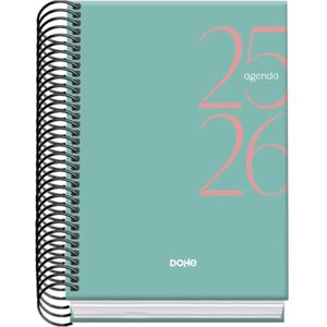 DOHE Schulagenda 2025 2026 Eine Seite pro Tag, Größe A6 (12x17 cm), Spanisch und Englisch, September bis Juni, Spiralbindung, Hardcover SYSTEM Grün DOHE Schulagenda 2025 2026 Eine Seite pro Tag, Größe A6 (12x17 cm), Spanisch und Englisch, September bis Juni, Spiralbindung, Hardcover SYSTEM Grün