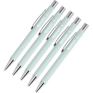 Westcott PRIMESOFT-XB Kugelschreiber 5 Stück 5er Set Mintfarbene Premium Kugelschreiber aus Aluminium Dokumentenecht mit blauer Tinte Strichstärke XB 1,4 mm E-745003 00 Westcott PRIMESOFT-XB Kugelschreiber 5 Stück 5er Set Mintfarbene Premium Kugelschreiber aus Aluminium Dokumentenecht mit blauer Tinte Strichstärke XB 1,4 mm E-745003 00