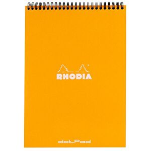 Rhodia 18503C Note Pad mit Doppelspirale, DIN A4, Dot Grid, 80 g, 21 x 29.7 cm, 80 Blatt, orange Rhodia 18503C Note Pad mit Doppelspirale, DIN A4, Dot Grid, 80 g, 21 x 29.7 cm, 80 Blatt, orange