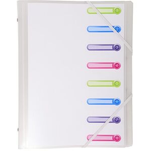 Exacompta 56187E Premium Ordnungsmappe Chromaline. Aus stabilem Kunststoff DIN A4 8 Fächer mit 2 Gummizügen und 3 Klappen ausgestanzte Indexfenster Register-Mappe Eckanner-Mappe Transparent Exacompta 56187E Premium Ordnungsmappe Chromaline. Aus stabilem Kunststoff DIN A4 8 Fächer mit 2 Gummizügen und 3 Klappen ausgestanzte Indexfenster Register-Mappe Eckanner-Mappe Transparent