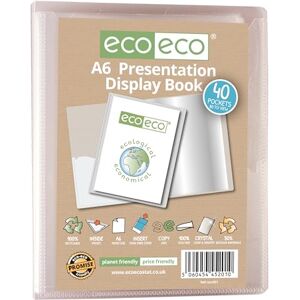 eco201 Präsentationsbuch, A6-Format, 50% recycelt, 40 Hüllen, transparent, Aufbewahrungsetui, Kunstmappe mit Kunststoffhüllen, transparent eco201 Präsentationsbuch, A6-Format, 50% recycelt, 40 Hüllen, transparent, Aufbewahrungsetui, Kunstmappe mit Kunststoffhüllen, transparent