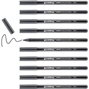 edding 1300 Fasermaler medium grau 10 Stifte Rundspitze 2 mm Filzstift zum Zeichnen und Schreiben Filzstift für Schule, Mandala, Bullet Journal edding 1300 Fasermaler medium grau 10 Stifte Rundspitze 2 mm Filzstift zum Zeichnen und Schreiben Filzstift für Schule, Mandala, Bullet Journal
