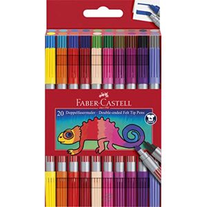 Faber-Castell 151119 Filzstifte Set 20-teilig, Doppelfasermaler für Kinder und Erwachsene Faber-Castell 151119 Filzstifte Set 20-teilig, Doppelfasermaler für Kinder und Erwachsene