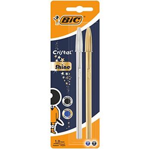 BIC 9213361 Kugelschreiber Cristal Shine, sortiert, 2 Stück, Schreibfarbe blau/schwarz BIC 9213361 Kugelschreiber Cristal Shine, sortiert, 2 Stück, Schreibfarbe blau/schwarz