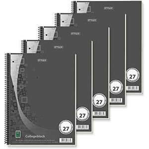 Stylex 43877-P5 Collegeblock Premium liniert, 5 Stück, DIN A4, 80 Blatt, 90 g/m² Papier, Spiralbindung Stylex 43877-P5 Collegeblock Premium liniert, 5 Stück, DIN A4, 80 Blatt, 90 g/m² Papier, Spiralbindung