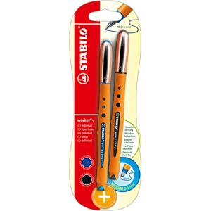 STABILO Tintenroller worker+ medium 2er Pack blau, schwarz STABILO Tintenroller worker+ medium 2er Pack blau, schwarz