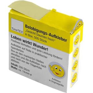 TimeTEX Belobigungs-Aufkleber "Gesicht Daumen hoch" Lehrersticker für motivierendes Feedback 500 Sticker in praktischer Spender-Box 1 Motiv 19 mm ø TimeTEX Belobigungs-Aufkleber "Gesicht Daumen hoch" Lehrersticker für motivierendes Feedback 500 Sticker in praktischer Spender-Box 1 Motiv 19 mm ø