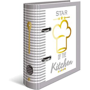 HERMA Rezeptordner A5 zum Selberschreiben Weiß Grau Gold, 7 cm breit, Motiv Rezeptbuch mit Register zum Abheften, Ringbuch Ordner für Kochrezepte mit glänzender Veredelung und Innendruck für die Küche HERMA Rezeptordner A5 zum Selberschreiben Weiß Grau Gold, 7 cm breit, Motiv Rezeptbuch mit Register zum Abheften, Ringbuch Ordner für Kochrezepte mit glänzender Veredelung und Innendruck für die Küche