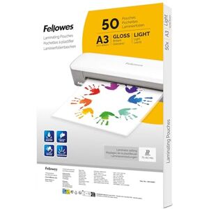 Fellowes A3 Laminierfolien – 50 Stück glänzend – Laminiertaschen für Zuhause, Schule & Büro – Ideal für Poster, Schilder & Dokumente – Kompatibel mit allen Laminiergeräten Fellowes A3 Laminierfolien – 50 Stück glänzend – Laminiertaschen für Zuhause, Schule & Büro – Ideal für Poster, Schilder & Dokumente – Kompatibel mit allen Laminiergeräten