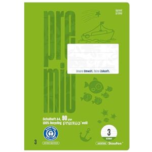 Staufen premio Schulheft 4 Hefte je 16 Blatt, DIN A4, Lineatur 3 (14 Doppellinien), 90 g/m² Recyclingpapier, runde Ecken verhindern „Eselsohren“ Staufen premio Schulheft 4 Hefte je 16 Blatt, DIN A4, Lineatur 3 (14 Doppellinien), 90 g/m² Recyclingpapier, runde Ecken verhindern „Eselsohren“