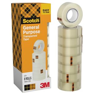 Scotch Transparentes Klebeband 508-8 Rollen 19mm x 33m Durchsichtiges Allzweckband für Schule, Heim und Büro Scotch Transparentes Klebeband 508-8 Rollen 19mm x 33m Durchsichtiges Allzweckband für Schule, Heim und Büro
