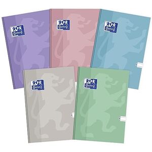 Oxford Touch Pastel Notizbuch Kladde A5, 96 Blätter, liniert, 5 Stück-Packung, Farbenmix Oxford Touch Pastel Notizbuch Kladde A5, 96 Blätter, liniert, 5 Stück-Packung, Farbenmix