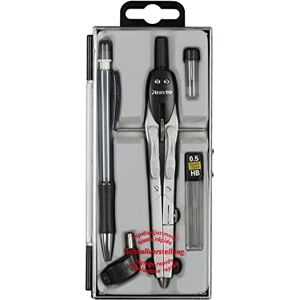 Aristo AR80084 College Schnellverstellzirkel Set 5-teilig (Zirkel mit 2 Gelenken, Druckbleistift inkl Ersatzminen 0,5mm, Adapter, Ersatz-Zirkelminen und -Zirkelnadel) silber-schwarz 5-teilig Aristo AR80084 College Schnellverstellzirkel Set 5-teilig (Zirkel mit 2 Gelenken, Druckbleistift inkl Ersatzminen 0,5mm, Adapter, Ersatz-Zirkelminen und -Zirkelnadel) silber-schwarz 5-teilig