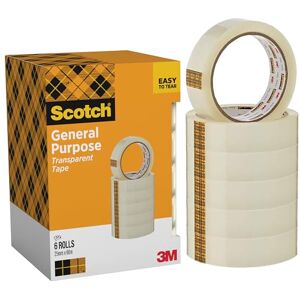 Scotch Transparentes Klebeband, 6 Rollen 25mm x 66m Durchsichtiges Allzweckband für Schule, Heim und Büro Scotch Transparentes Klebeband, 6 Rollen 25mm x 66m Durchsichtiges Allzweckband für Schule, Heim und Büro