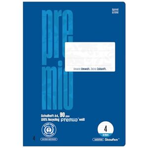 Staufen premio Schulheft 4 Hefte je 16 Blatt, DIN A4, Lineatur 4 (9mm liniert), 90 g/m² Recyclingpapier, runde Ecken verhindern „Eselsohren“ Staufen premio Schulheft 4 Hefte je 16 Blatt, DIN A4, Lineatur 4 (9mm liniert), 90 g/m² Recyclingpapier, runde Ecken verhindern „Eselsohren“