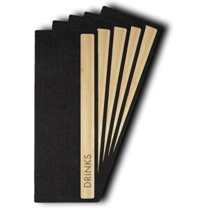 Sigel GM220/5 Getränkemappe "Drinks" mit Gummi-Bindung, 1/2 A4, 5er Pack, strapazierfähiger und wasserabweisender Einband, dunkelgrau/beige Leinenstruktur, Kunststoff und Bambus, für Cafes, Bar Sigel GM220/5 Getränkemappe "Drinks" mit Gummi-Bindung, 1/2 A4, 5er Pack, strapazierfähiger und wasserabweisender Einband, dunkelgrau/beige Leinenstruktur, Kunststoff und Bambus, für Cafes, Bar