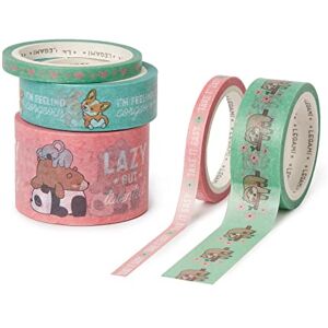 LEGAMI 5er Set Papierklebebänder,Tape by Tape, Cute Animals, bunt, zum Kleben, Dekorieren und Personalisieren, 3 verschiedene Größen, Länge je 5 Meter LEGAMI 5er Set Papierklebebänder,Tape by Tape, Cute Animals, bunt, zum Kleben, Dekorieren und Personalisieren, 3 verschiedene Größen, Länge je 5 Meter