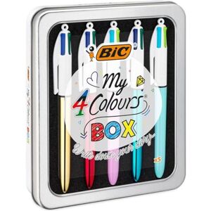 BIC 4 Farben Kugelschreiber Set 4 Colours, 5er Stifte Set in Metallbox mit 3 Colours Shine & 2 Colours Fun Stiften, Geschenkidee für Sammler, My 4 Colours Box, 1 stück (5er Pack) BIC 4 Farben Kugelschreiber Set 4 Colours, 5er Stifte Set in Metallbox mit 3 Colours Shine & 2 Colours Fun Stiften, Geschenkidee für Sammler, My 4 Colours Box, 1 stück (5er Pack)