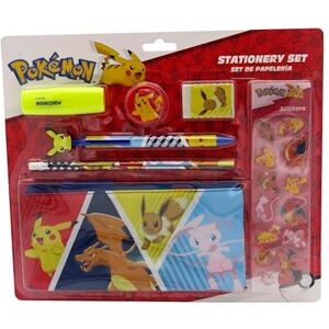 Pokémon CYPBRANDS , Schreibwaren-Set, Federmäppchen, Bleistift, Radiergummi, Anspitzer, Kugelschreiber, Textmarker, Aufkleber, mehrfarbig, offizielles Produkt Pokémon CYPBRANDS , Schreibwaren-Set, Federmäppchen, Bleistift, Radiergummi, Anspitzer, Kugelschreiber, Textmarker, Aufkleber, mehrfarbig, offizielles Produkt