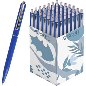 Westcott Kugelschreiber ALLTIME Blau 50 Stück Vorteilspack Druckkugelschreiber mit blauer Tinte Strichstärke M mit X20 Standardmine Dokumentenecht ISO 12757-2 Stabiler Metallclip E-737456 00 Westcott Kugelschreiber ALLTIME Blau 50 Stück Vorteilspack Druckkugelschreiber mit blauer Tinte Strichstärke M mit X20 Standardmine Dokumentenecht ISO 12757-2 Stabiler Metallclip E-737456 00