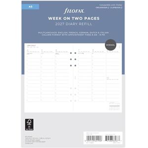 Filofax Kalendereinlage Minimal Week to view Vertical A5 with appointments 2027 Filofax Kalendereinlage Minimal Week to view Vertical A5 with appointments 2027
