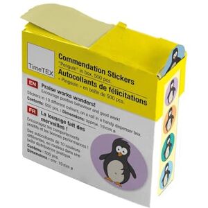 TimeTEX Belobigungs-Aufkleber "Pinguin" Lehrersticker für motivierendes Feedback 500 Sticker in praktischer Spender-Box 1 Motiv mit verschiedenfarbigen Hintergründen 19 mm ø TimeTEX Belobigungs-Aufkleber "Pinguin" Lehrersticker für motivierendes Feedback 500 Sticker in praktischer Spender-Box 1 Motiv mit verschiedenfarbigen Hintergründen 19 mm ø