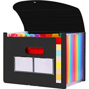 Diboniur Dokumentenmappe A4 mit Deckel, Fächermappe Sortiermappe Bunte Datei Ordner, Dokumentenablage Mappe mit Fächern, Akkordeon Aktenordner für Büro Organizer (Schwarz) Diboniur Dokumentenmappe A4 mit Deckel, Fächermappe Sortiermappe Bunte Datei Ordner, Dokumentenablage Mappe mit Fächern, Akkordeon Aktenordner für Büro Organizer (Schwarz)