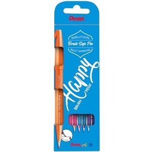 Pentel Sign Pen Brush Touch 4er Set, sortiert, Faserschreiber mit pinselähnlicher Spitze, violett Pentel Sign Pen Brush Touch 4er Set, sortiert, Faserschreiber mit pinselähnlicher Spitze, violett