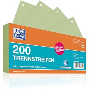 Oxford Trennstreifen, aus Karton, gelocht, 190 g/m², grün, 200 Stück Oxford Trennstreifen, aus Karton, gelocht, 190 g/m², grün, 200 Stück