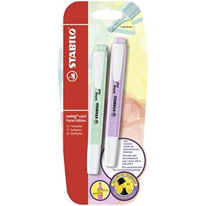 STABILO Textmarker swing cool Pastel 2er Pack Hauch von Minzgrün, Schimmer von Lila STABILO Textmarker swing cool Pastel 2er Pack Hauch von Minzgrün, Schimmer von Lila