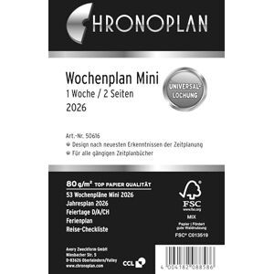 CHRONOPLAN 2026 Wochenplan Mini Kalender-Einlage - Flexibles Zeitmanagement CHRONOPLAN 2026 Wochenplan Mini Kalender-Einlage - Flexibles Zeitmanagement