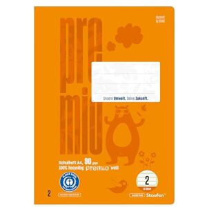 Staufen premio Schreiblernheft 4 Hefte je 16 Blatt, DIN A4, Lineatur 2 (4/4/4mm liniert, farbig hinterlegte Lineatur), 90 g/m² Recyclingpapier, runde Ecken verhindern „Eselsohren“ Staufen premio Schreiblernheft 4 Hefte je 16 Blatt, DIN A4, Lineatur 2 (4/4/4mm liniert, farbig hinterlegte Lineatur), 90 g/m² Recyclingpapier, runde Ecken verhindern „Eselsohren“